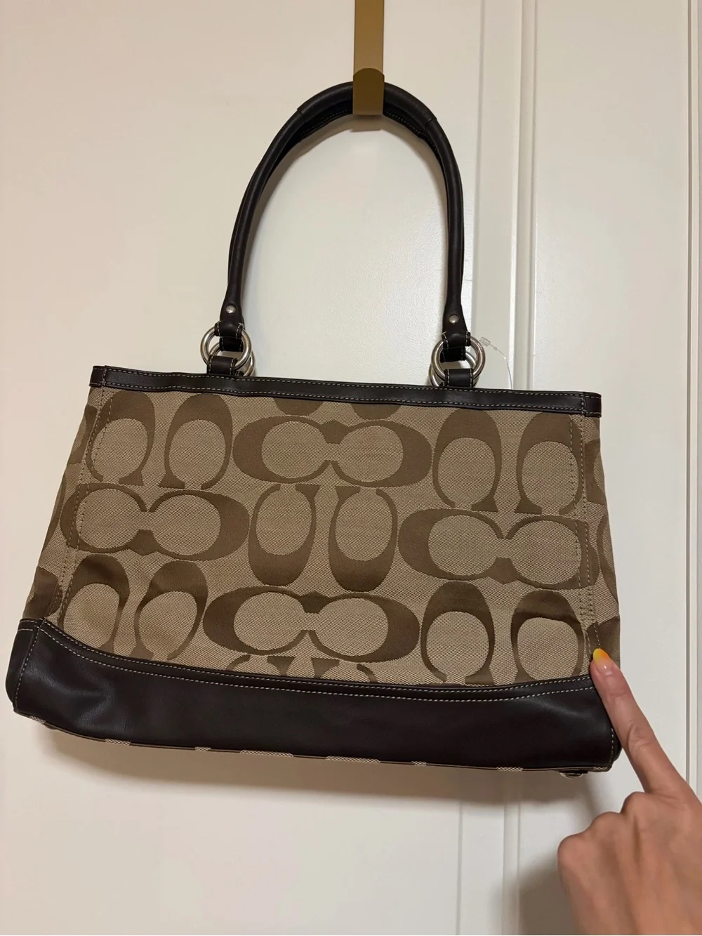 NWT 🤎🥥🐆 Coach Park Signature Carry All Khaki Mahogany Canvas Tote 🤎🥥🐆